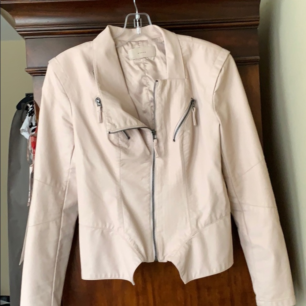 Pale pink faux leather jacket